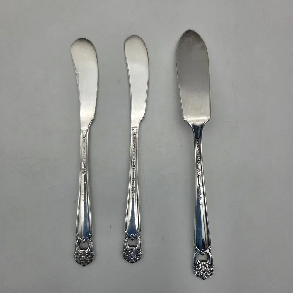 1847 Rogers Bros Eternally Yours Silverplate Butter Knife Spreader Lot 3pc 1941